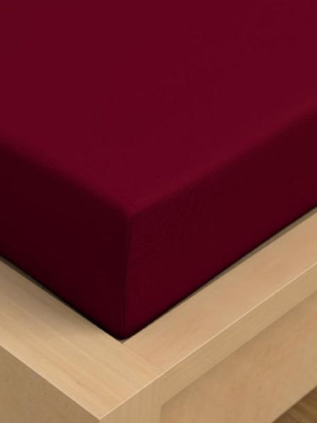 Kvalitex Jersey plachta s lycrovou gumou 160x200cm vínová Kvalitex