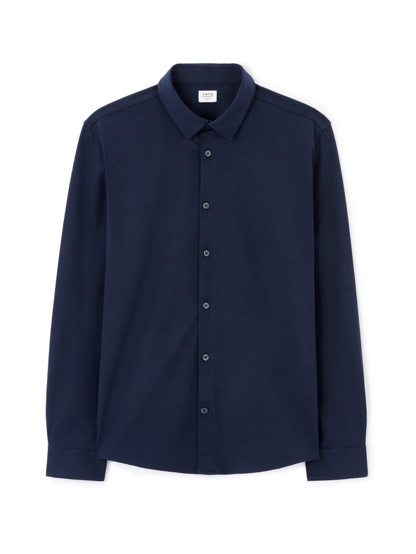 Celio Tmavomodrá pánska košeľa Celio Lajersey