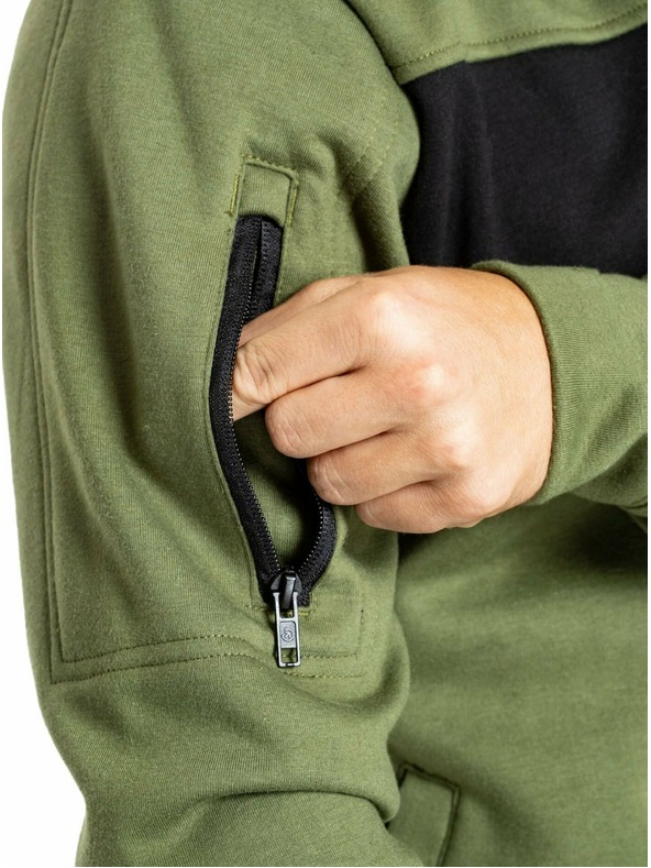 Meatfly Meatfly pánska technická mikina Josh Olive | Zelená | Veľkosť