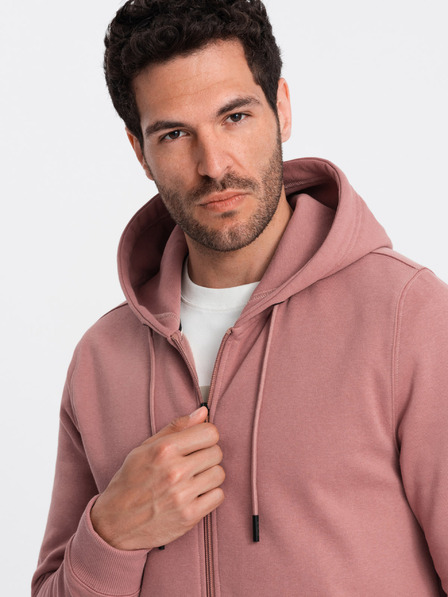 Ombre Clothing Pánska bavlnená mikina BASIC so zipsom Ombre Clothing