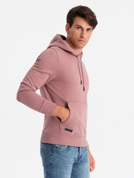 Ombre Clothing Pánska bavlnená mikina BASIC klokanka s kapucňou Ombre Clothing