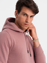 Ombre Clothing Pánska bavlnená mikina BASIC klokanka s kapucňou Ombre Clothing