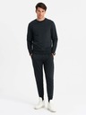 Ombre Clothing BASIC pánska bavlnená mikina BASIC čierna Ombre Clothing