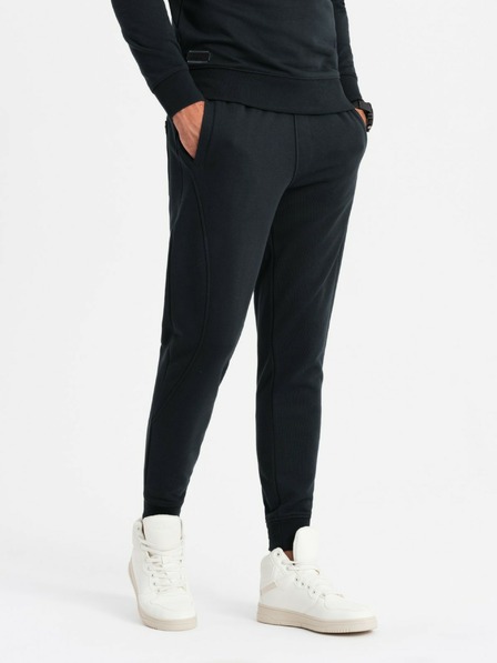 Ombre Clothing BASIC pánska bavlnená mikina BASIC čierna Ombre Clothing