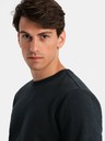 Ombre Clothing BASIC pánska bavlnená mikina BASIC čierna Ombre Clothing