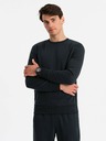 Ombre Clothing BASIC pánska bavlnená mikina BASIC čierna Ombre Clothing