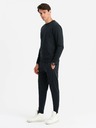 Ombre Clothing BASIC pánska bavlnená mikina BASIC čierna Ombre Clothing