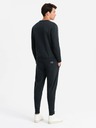Ombre Clothing BASIC pánska bavlnená mikina BASIC čierna Ombre Clothing