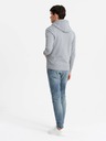 Ombre Clothing Pánska mikina na zips s kapucňou a nášivkou - sivá V1 OM-SSZP-0140 Ombre Clothing