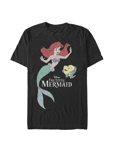 ZOOT.Fan Čierne pánske tričko Disney Mermaid Friends