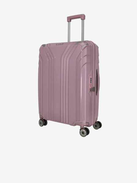 Travelite Ružový dámsky cestovný kufor Travelite Elvaa 4w M Rosé