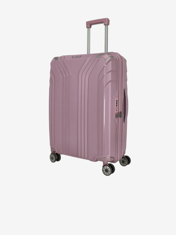 Travelite Ružový dámsky cestovný kufor Travelite Elvaa 4w M Rosé