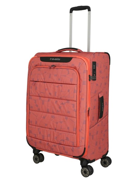 Travelite Cestovný kufor Travelite Skaii 4w M Print Peach