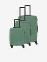 Travelite Sada troch cestovných kufrov Travelite Bali S,M,L Green