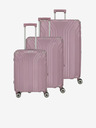 Travelite Sada troch dámskych cestovných kufrov v ružovej farbe Travelite Elvaa 4w S,M,L Rosé