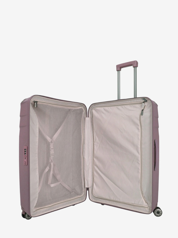 Travelite Sada troch dámskych cestovných kufrov v ružovej farbe Travelite Elvaa 4w S,M,L Rosé