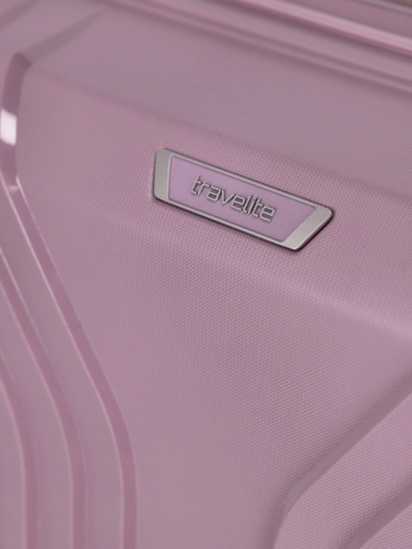 Travelite Sada troch dámskych cestovných kufrov v ružovej farbe Travelite Elvaa 4w S,M,L Rosé