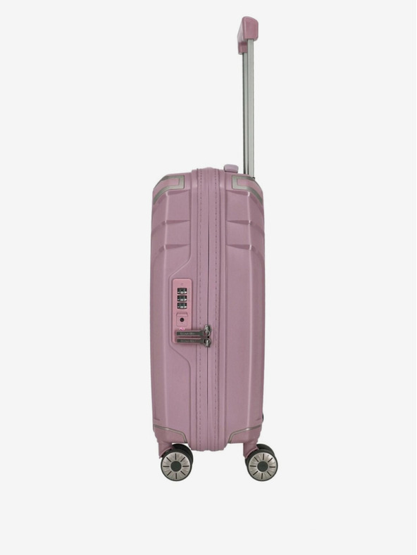 Travelite Sada troch dámskych cestovných kufrov v ružovej farbe Travelite Elvaa 4w S,M,L Rosé