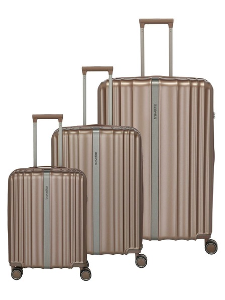 Travelite Sada cestovných kufrov Travelite Paros 4w S,M,L Cappuccino