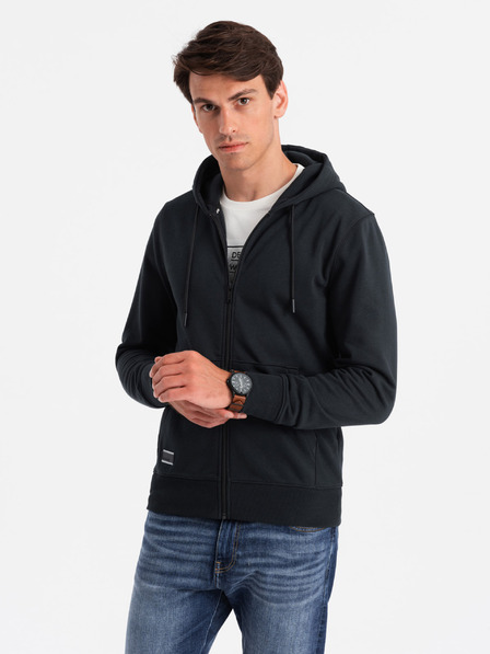 Ombre Clothing Pánska bavlnená mikina BASIC so zipsom Ombre Clothing