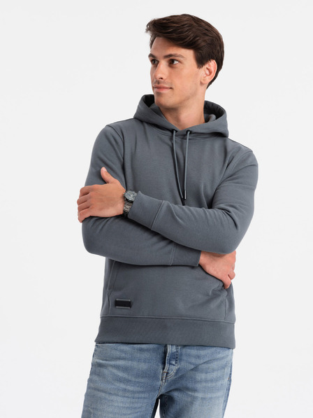 Ombre Clothing Pánska bavlnená klokania mikina BASIC s kapucňou Ombre Clothing
