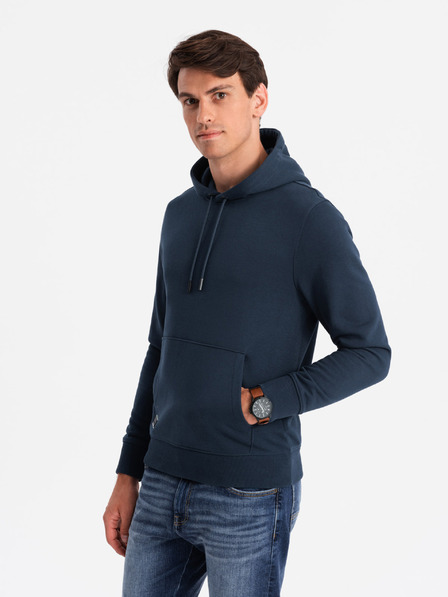 Ombre Clothing Pánska bavlnená mikina BASIC s klokaňou a kapucňou Ombre Clothing