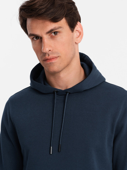 Ombre Clothing Pánska bavlnená mikina BASIC s klokaňou a kapucňou Ombre Clothing