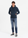 Ombre Clothing Pánska bavlnená mikina BASIC s klokaňou a kapucňou Ombre Clothing