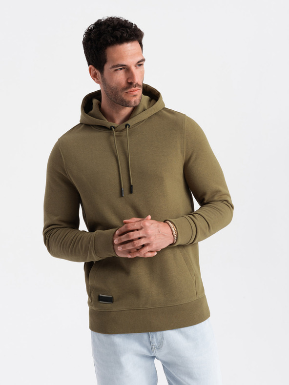 Ombre Clothing Pánska bavlnená klokania mikina BASIC s kapucňou Ombre Clothing