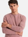 Ombre Clothing Pánska bavlnená mikina BASIC BASIC tmavoružová Ombre Clothing
