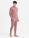 Ombre Clothing Pánska bavlnená mikina BASIC BASIC tmavoružová Ombre Clothing