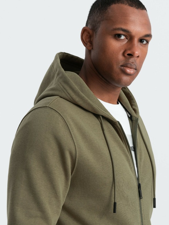 Ombre Clothing Pánska bavlnená elastická mikina BASIC Ombre Clothing