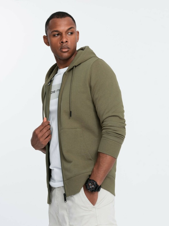 Ombre Clothing Pánska bavlnená elastická mikina BASIC Ombre Clothing