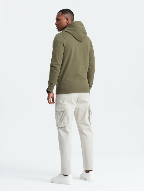 Ombre Clothing Pánska bavlnená elastická mikina BASIC Ombre Clothing