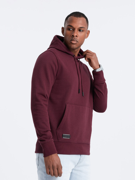 Ombre Clothing Pánska bavlnená mikina BASIC s klokaňou a kapucňou Ombre Clothing