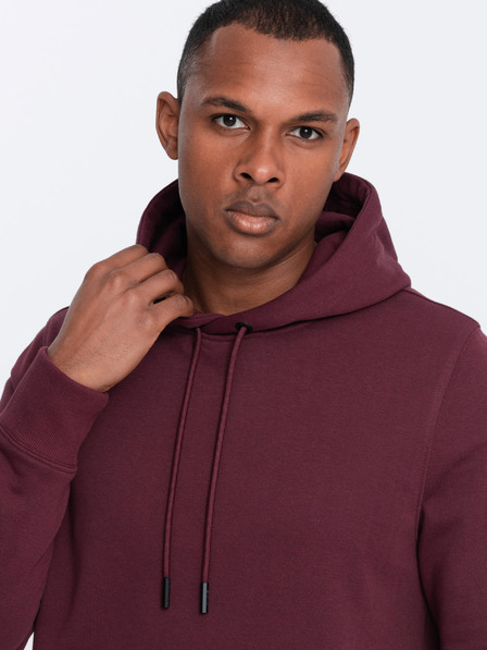 Ombre Clothing Pánska bavlnená mikina BASIC s klokaňou a kapucňou Ombre Clothing