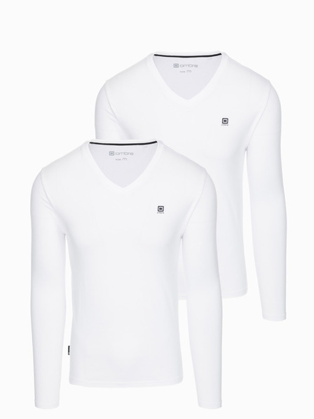 Ombre Clothing Pánska súprava s dlhým rukávom V-NECK - mix 2-pack V2 Z87 Ombre Clothing