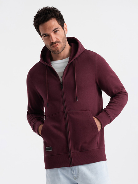 Ombre Clothing Pánska bavlnená mikina BASIC so zipsom Ombre Clothing