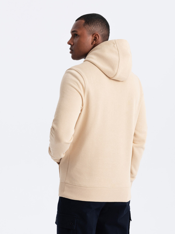 Ombre Clothing Pánska bavlnená klokania mikina BASIC s kapucňou Ombre Clothing