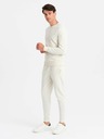 Ombre Clothing Pánska bavlnená tepláková súprava BASIC krémová Ombre Clothing