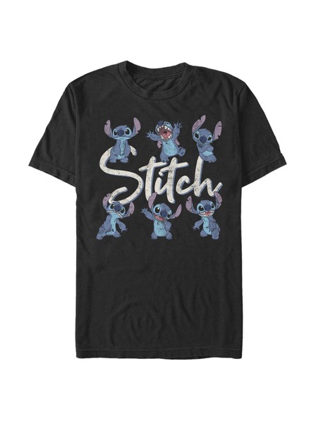 ZOOT.Fan Čierne pánske tričko Disney STITCH POSES