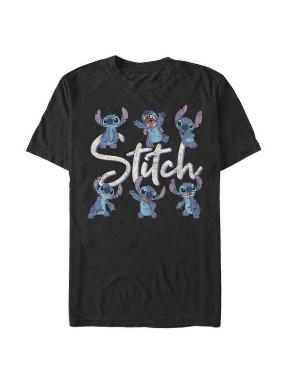 ZOOT.Fan Čierne pánske tričko Disney STITCH POSES