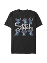 ZOOT.Fan Čierne pánske tričko Disney STITCH POSES