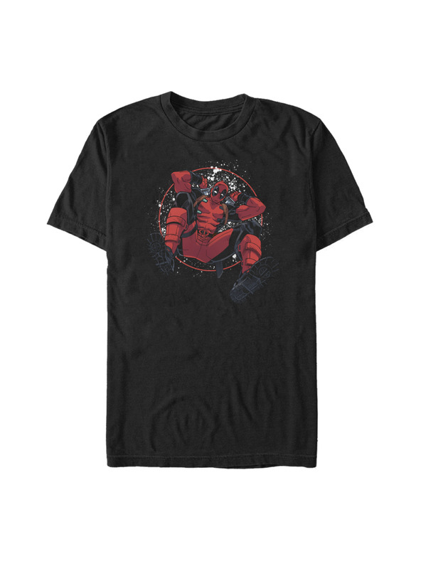 ZOOT.Fan Čierne pánske tričko Marvel Deadpool Splatter Circle