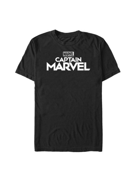 ZOOT.Fan Čierne pánske tričko Marvel Plain Captain Marvel Logo