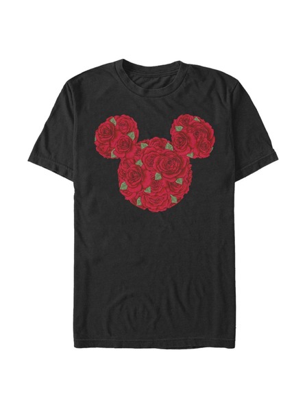 ZOOT.Fan Black Men's T-Shirt Disney Classics Mickey Mouse Roses