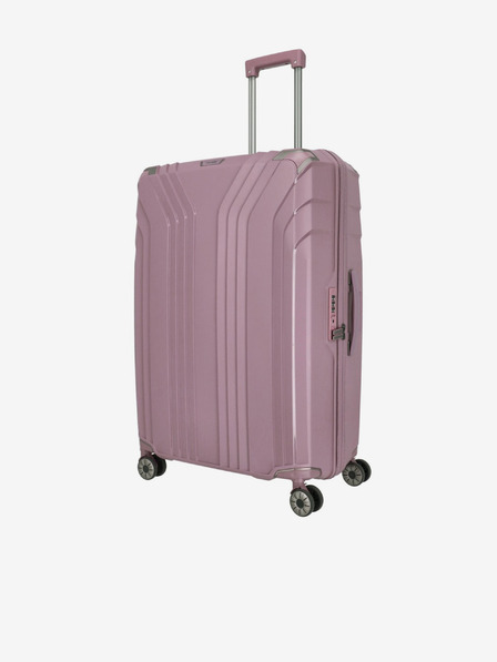 Travelite Ružový dámsky cestovný kufor Travelite Elvaa 4w L Rosé