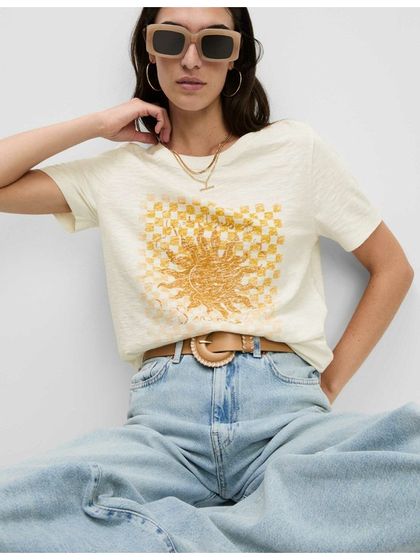 Marks & Spencer Tričko s grafickou potlačou, z čistej bavlny Marks & Spencer biela