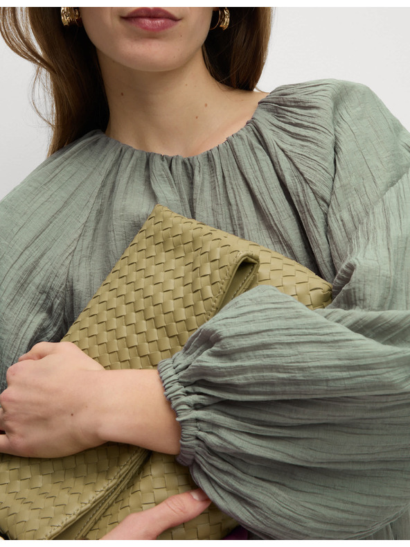 Marks & Spencer Textúrovaná blúzka s bohatým lemom s vysokým podielom lyocellu Marks & Spencer zelená