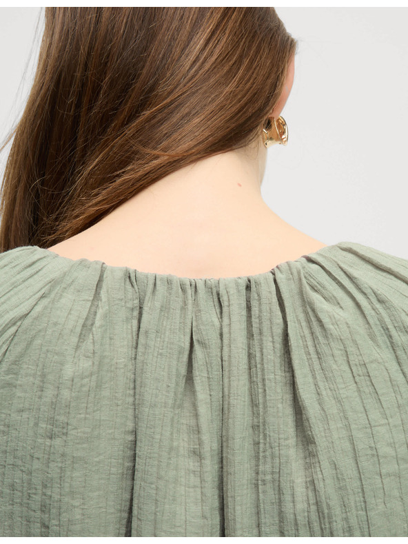 Marks & Spencer Textúrovaná blúzka s bohatým lemom s vysokým podielom lyocellu Marks & Spencer zelená